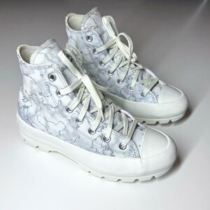 Converse Women’s Chuck Taylor All Star Lugged High Top Gray Platform Shoe Size-7